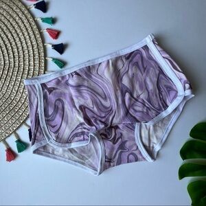 Victoria's Secret Cotton Boyshort Panty Petite Lilac Marble Print Small NEW